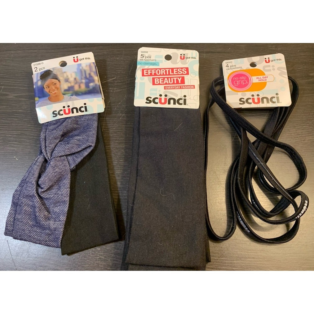 3 Pack Scunci No Damage No Slip Hair‎ Wrap Variety - 11 Piece Total